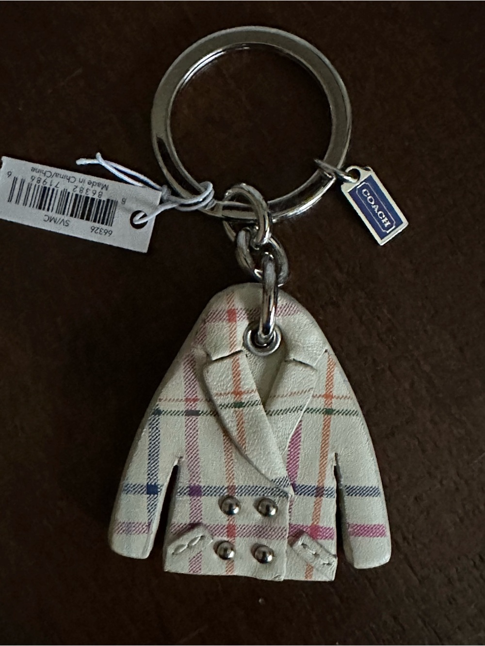 CoachTattersall Peacoat Key Fob Keychain NWT